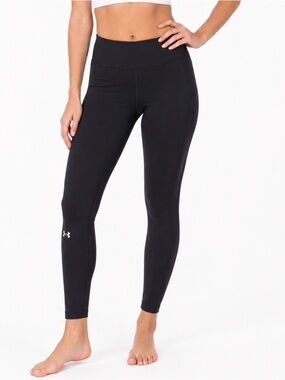 Under Armour Black Performance Full-Length Leggings Heat Gear SZ LG Yoga/active